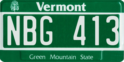 VT license plate NBG413