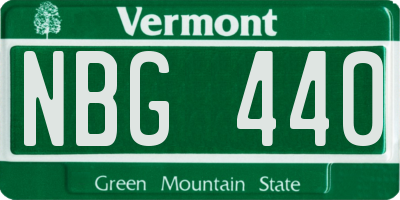 VT license plate NBG440