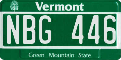 VT license plate NBG446
