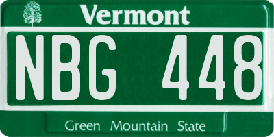 VT license plate NBG448