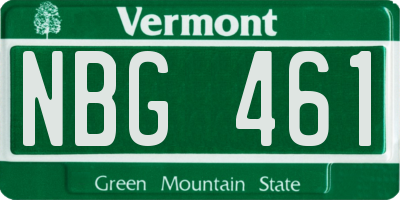 VT license plate NBG461