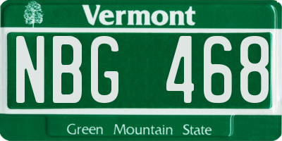 VT license plate NBG468
