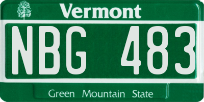 VT license plate NBG483