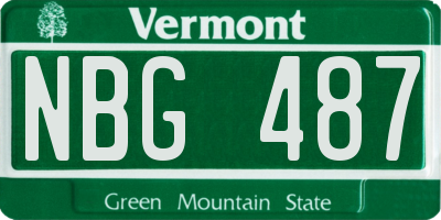 VT license plate NBG487