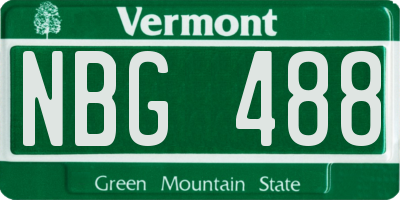 VT license plate NBG488