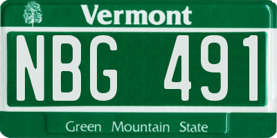 VT license plate NBG491