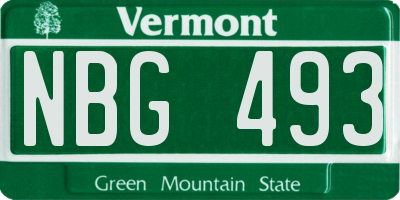 VT license plate NBG493