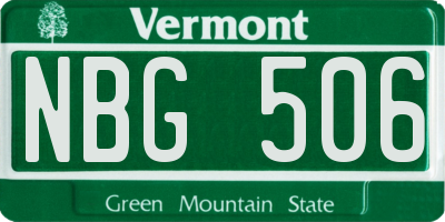 VT license plate NBG506