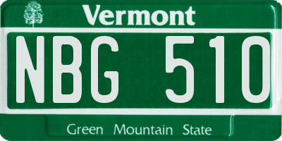 VT license plate NBG510