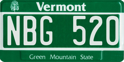VT license plate NBG520