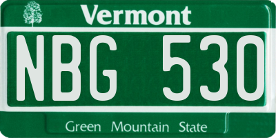 VT license plate NBG530