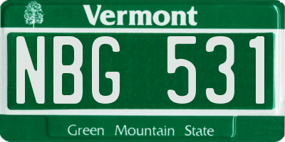 VT license plate NBG531