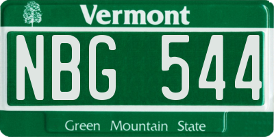 VT license plate NBG544