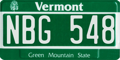 VT license plate NBG548