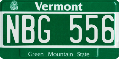 VT license plate NBG556