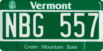 VT license plate NBG557