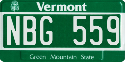 VT license plate NBG559
