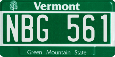 VT license plate NBG561