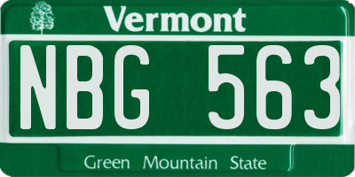 VT license plate NBG563