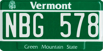 VT license plate NBG578