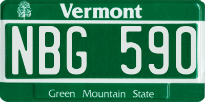 VT license plate NBG590