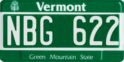 VT license plate NBG622