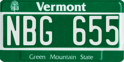 VT license plate NBG655