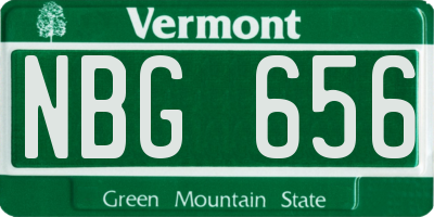 VT license plate NBG656