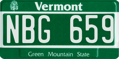 VT license plate NBG659