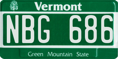 VT license plate NBG686