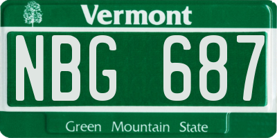 VT license plate NBG687