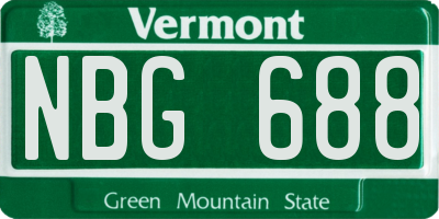 VT license plate NBG688