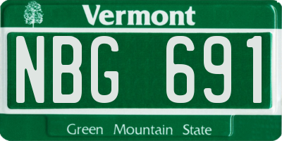 VT license plate NBG691