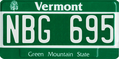 VT license plate NBG695
