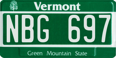 VT license plate NBG697