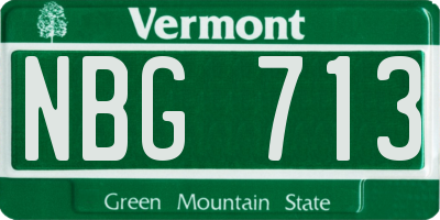 VT license plate NBG713