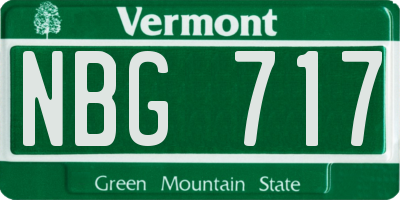 VT license plate NBG717