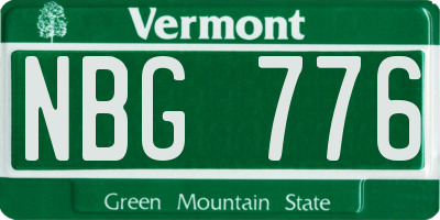 VT license plate NBG776
