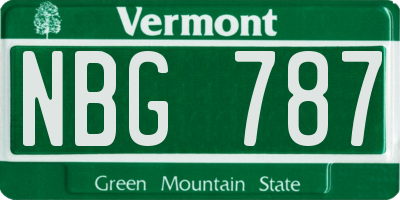 VT license plate NBG787