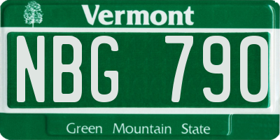 VT license plate NBG790