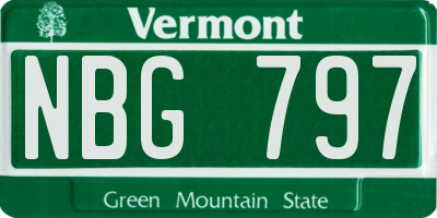 VT license plate NBG797