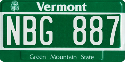 VT license plate NBG887