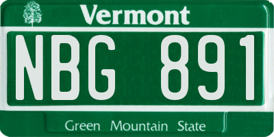 VT license plate NBG891