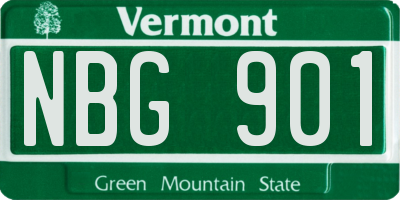 VT license plate NBG901