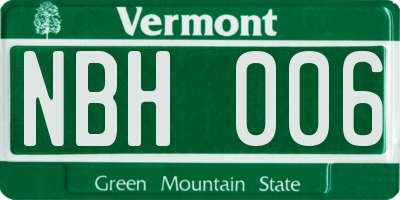 VT license plate NBH006