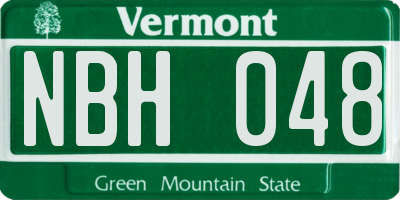 VT license plate NBH048