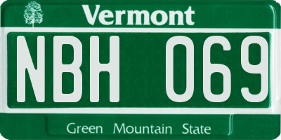 VT license plate NBH069