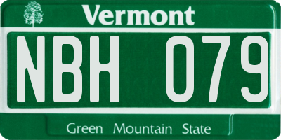 VT license plate NBH079