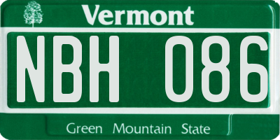 VT license plate NBH086