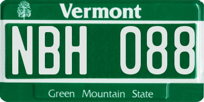 VT license plate NBH088